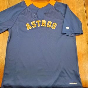 Majestic Two-Button MLB Houston Astros Replica Adult Cool Base Jersey Mens Large